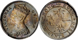 HONG KONG

(t) HONG KONG. 10 Cents, 1900-H. Heaton Mint. Victoria. PCGS MS-63 Gold Shield.

KM-6.3; Mars-C18. A beautiful example of the type, shi...