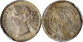 HONG KONG

HONG KONG. 5 Cents, 1890-H. Heaton Mint. Victoria. PCGS MS-64 Gold Shield.

KM-5; Mars-C8. An attractive, fully lustrous near-Gem quali...