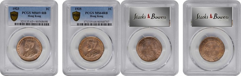 HONG KONG

HONG KONG. Duo of Cents (2 Pieces), 1923 & 1925. Both PCGS Gold Shi...