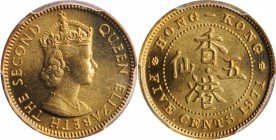 HONG KONG

HONG KONG. 5 Cents, 1971-KN. Kings Norton Mint. PCGS SPECIMEN-67 Gold Shield.

KM-29.3. A pleasing strike with blazing full luster and ...