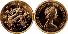 HONG KONG

(t) HONG KONG. 1000 Dollars, 1976. PCGS MS-68 Gold Shield.

Fr-2; KM-40. Lunar Series, Year of the Dragon. A brilliant prooflike coin w...