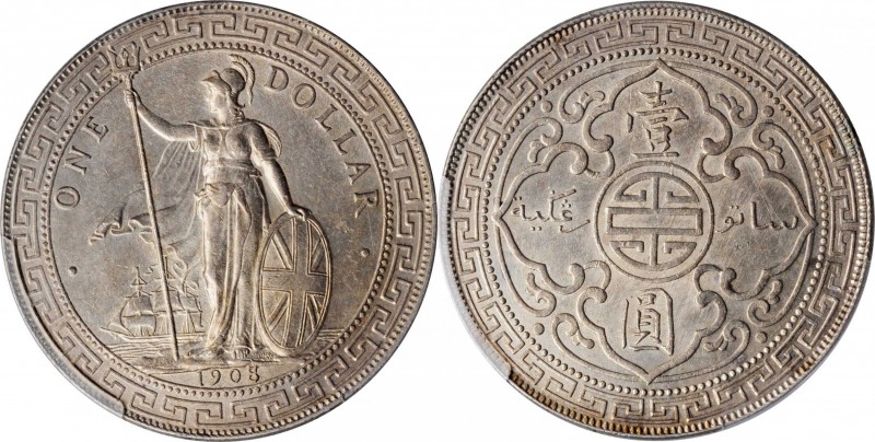 Edward VII to current (since 1902)

GREAT BRITAIN. Trade Dollar, 1908/7-B. Bom...