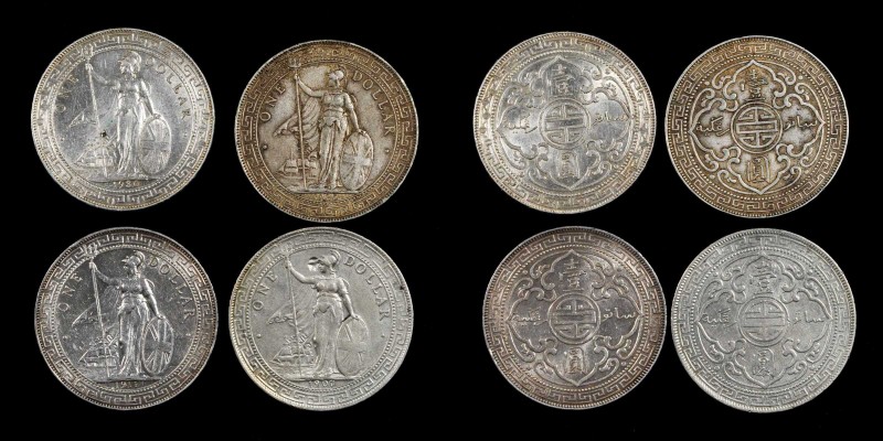 Edward VII to current (since 1902)

GREAT BRITAIN. Quartet of Trade Dollar, 19...