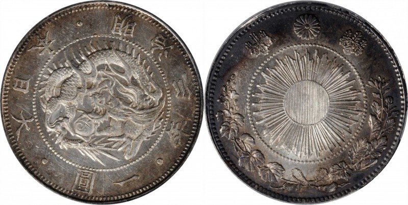 JAPAN

JAPAN. Yen, Year 3 (1870). Osaka Mint. Mutsuhito (Meiji). PCGS AU-58 Go...