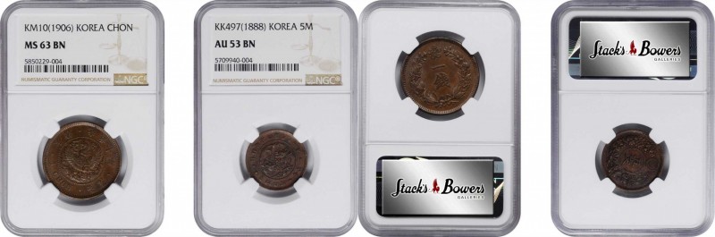 KOREA

KOREA. Duo of Coppers (2 Pieces), 1888 & 1906. Both NGC Certified.

1...