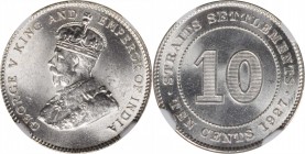 STRAITS SETTLEMENTS

STRAITS SETTLEMENTS. 10 Cents, 1927. London Mint. NGC MS-66.

KM-29b. A blast white and radiant Gem.

Estimate: $ 60.00 - 9...