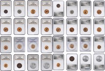 THAILAND

THAILAND. Group of Minors (16 Pieces), 1860-1959. All NGC or PCGS Certified.

The denominations under Thailand includes: 1/2 Att, 10 Sat...