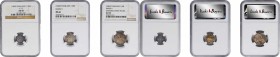THAILAND

THAILAND. Trio of Minors (3 Pieces), 1860-69. All NGC Certified.

1) 1/4 Baht. ND (1869). AU-55. KM-Y-29. Variety with unembellished fie...