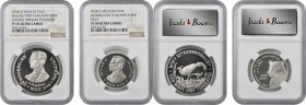 THAILAND

THAILAND. Silver Proof Pair (2 Pieces), 1987 & 1997. Both NGC Certified.

1) 200 Baht. BE 2530 (1987). PROOF-70 Ultra Cameo. KM-Y-206. S...