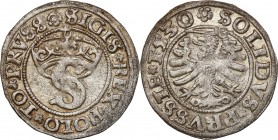Sigismund I Old
POLSKA/ POLAND/ POLEN / POLOGNE / POLSKO

Zygmunt I Stary. Szelag (Shilling) 1530, Torun - VERY NICE 

Wariant rękojeścią miecza ...