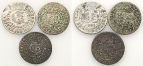 John II Casimir 
POLSKA/ POLAND/ POLEN / POLOGNE / POLSKO

Jan II Kazimierz. Tymf (zlotowka) 1664-1666, Bydgoszcz, set 3 coins 

Patyna. Zestaw z...