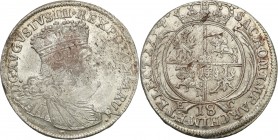 Augustus III the Sas 
POLSKA/POLAND/POLEN/SACHSEN/FRIEDRICH AUGUST II

August III Sas Ort 18 groszy (Groschen) 1754, Leipzig 

Mniejsze popiersie...
