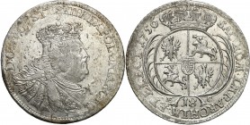 Augustus III the Sas 
POLSKA/POLAND/POLEN/SACHSEN/FRIEDRICH AUGUST II

August III Sas Ort 18 groszy (Groschen) 1756, Leipzig 

Małe popiersie kró...
