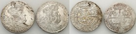 Augustus III the Sas 
POLSKA/POLAND/POLEN/SACHSEN/FRIEDRICH AUGUST II

August III Sas. Ort 18 groszy (Groschen) 1754, Leipzig, set 2 pieces 

Sze...