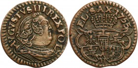 Augustus III the Sas 
POLSKA/POLAND/POLEN/SACHSEN/FRIEDRICH AUGUST II

August III Sas. Szelag (Shilling) 1755 H, Gubin 

Bardzo ładny egzemplarz ...