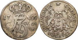 Augustus III the Sas 
POLSKA/POLAND/POLEN/SACHSEN/FRIEDRICH AUGUST II

August III Sas. Trojak (3 grosze - Groschen) 1755, Gdansk / Danzig 

Odmia...