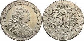 Augustus III the Sas 
POLSKA/POLAND/POLEN/SACHSEN/FRIEDRICH AUGUST II

August III Sas. 1/6 Taler (Thaler) (4 grosze) 1763 FWôF, Dresden - ŁADNE 
...