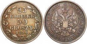 Poland XIX century / Russia 
POLSKA / POLAND / POLEN / RUSSIA / RUSSLAND / РОССИЯ

Polska XIX w./Rosja. Nicholas I. 25 Kopek (kopeck) = 50 groszy 1...