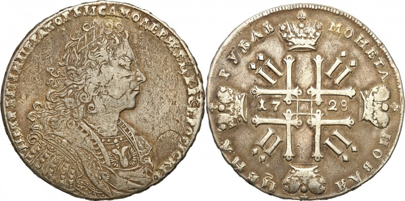 Russia 
RUSSIA / RUSSLAND / РОССИЯ

Rosja. Peter II. Rubel (Rouble) 1728 СПБ,...