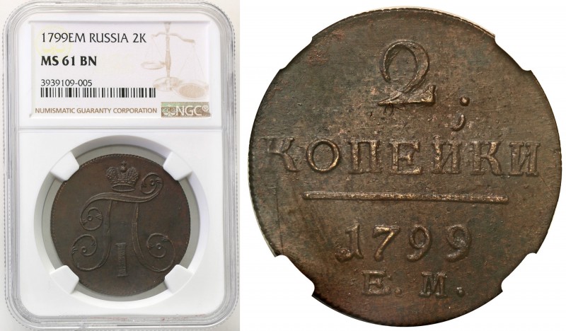 Russia 
RUSSIA / RUSSLAND / РОССИЯ

Rosja, Paul I. 2 Kopek (kopeck) 1799 EM, ...