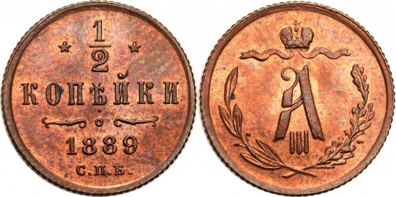 Russia 
RUSSIA / RUSSLAND / РОССИЯ

Rosja. Alexander III. 1/2 Kopek (kopeck) ...