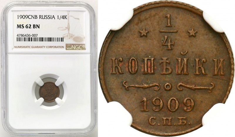 Russia 
RUSSIA / RUSSLAND / РОССИЯ

Rosja. Nicholas II. 1/4 Kopek (kopeck) 19...