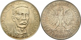 Poland II Republic
POLSKA / POLAND / POLEN / POLOGNE / POLSKO

II RP. 10 zlotych 1933 Traugutt 

Złotawa patyna. Ślady dawnego czyszczenia.Moneta...