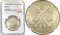 Poland II Republic
POLSKA / POLAND / POLEN / POLOGNE / POLSKO

II RP. 10 zlotych 1932 głowa kobiety (ze znakiem mennicy) NGC MS63+ 

Znakomicie z...
