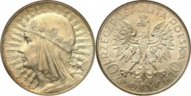 Poland II Republic
POLSKA / POLAND / POLEN / POLOGNE / POLSKO

II RP. 10 zlotych 1932 głowa kobiety (ze znakiem) 

Bardzo ładny egzemplarz z deli...