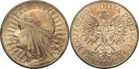 Poland II Republic
POLSKA / POLAND / POLEN / POLOGNE / POLSKO

II RP. 10 zlotych 1932 głowa kobiety (ze znakiem) 

Pięknie zachowana moneta ze zł...