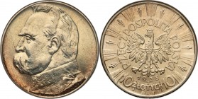 Poland II Republic
POLSKA / POLAND / POLEN / POLOGNE / POLSKO

II RP. 10 zlotych 1938 Pilsudski - RARE DATE 

Moneta czyszczona. Rzadszy rocznik....