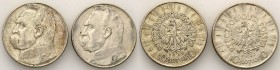 Poland II Republic
POLSKA / POLAND / POLEN / POLOGNE / POLSKO

II RP. 10 zlotych 1935, 1937 Pilsudski - set 2 coins 

Patyna, resztki połysku.Par...