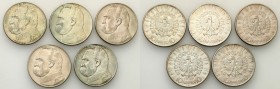 Poland II Republic
POLSKA / POLAND / POLEN / POLOGNE / POLSKO

II RP. 10 zlotych 1935-1937 Pilsudski, set 5 pieces 

Moneta z resztkami połysku m...