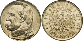 Poland II Republic
POLSKA / POLAND / POLEN / POLOGNE / POLSKO

II RP. 5 zlotych 1934 Pilsudski 

Sporo połysku, moneta umyta. Rzadszy rocznik.Egz...