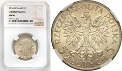 Poland II Republic
POLSKA / POLAND / POLEN / POLOGNE / POLSKO

II RP. 5 zlotych 1934 głowa kobiety NGC MS64 (2 MAX) - BEAUTIFUL 

Druga najwyższa...