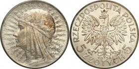 Poland II Republic
POLSKA / POLAND / POLEN / POLOGNE / POLSKO

II RP. 5 zlotych 1934 głowa kobiety 

Bardzo ładnie zachowane. Delikatna patyna.Pa...
