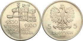 Poland II Republic
POLSKA / POLAND / POLEN / POLOGNE / POLSKO

II RP. 5 zlotych 1930 Sztandar - BEAUTIFUL 

Pięknie zachowana moneta.Parchimowicz...