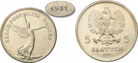 Poland II Republic
POLSKA / POLAND / POLEN / POLOGNE / POLSKO

II RP. 5 zlotych 1931 Nike - RARE ROCZNIK 

Rzadki rocznik 5 złotówki Nike.Przyzwo...