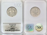 Poland II Republic
POLSKA / POLAND / POLEN / POLOGNE / POLSKO

II RP 1 zloty 1929, GCN MS63 

Ładnie zachowane. Moneta w slabie GCN z notą MS63Pa...