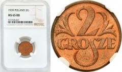 Poland II Republic
POLSKA / POLAND / POLEN / POLOGNE / POLSKO

II RP 2 grosze 1939 NGC MS65 RB 

Piękny menniczy egzemplarz. Wspaniale zachowane ...
