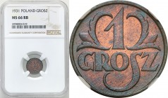 Poland II Republic
POLSKA / POLAND / POLEN / POLOGNE / POLSKO

II RP. 1 grosz 1931 NGC MS66 RB (2 MAX) 

Menniczy egzemplarz o wspaniale zachowan...