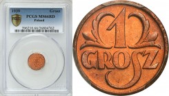 Poland II Republic
POLSKA / POLAND / POLEN / POLOGNE / POLSKO

II RP. 1 grosz 1939 PCGS MS66 RD (MAX) 

Najwyższa nota gradingowa na świecie w PC...