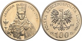 Probe coins Polish People Republic (PRL) and Poland
POLSKA / POLAND / POLEN / PATTERN / PROBE / PROBA

PRL. PROBE / SPECIMEN 100 zlotych 1988 Jadwi...