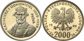 Nickel Probe Coins
POLSKA / POLAND / POLEN / PATTERN

PRL. PROBE / SPECIMEN Nickel 2000 zlotych 1980 – Kazimierz Odnowiciel 

Piękny, wyselekcjon...
