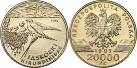Nickel Probe Coins
POLSKA / POLAND / POLEN / PATTERN

PRL. PROBE / SPECIMEN Nickel 20 000 zlotych 1993 - Jaskółki 

Piękny, wyselekcjonowany egze...