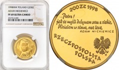 Polish Gold Coins since 1990
POLSKA / POLAND / POLEN / GOLD / ZLOTO

III RP. 200 zlotych 1998 Adam Mickiewicz NGC PF69 ULTRA CAMEO (2 MAX) 

Pięk...