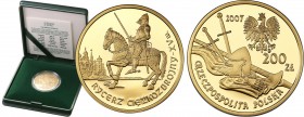 Polish Gold Coins since 1990
POLSKA / POLAND / POLEN / GOLD / ZLOTO

III RP. 200 zlotych 2007 Rycerz Ciężkozbrojny 

Idealnie zachowany menniczy ...
