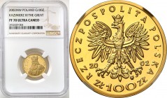 Polish Gold Coins since 1990
POLSKA / POLAND / POLEN / GOLD / ZLOTO

III RP. 100 zlotych 2002 Kazimierz III Wielki NGC PF70 ULTRA CAMEO (MAX) 

P...
