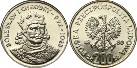 Coins Poland People Republic (PRL)
POLSKA / POLAND/ POLEN / POLOGNE / POLSKO

PRL. 200 zlotych 1980 Bolesław Chrobry, popiersie 

Menniczy egzemp...