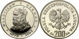 Coins Poland People Republic (PRL)
POLSKA / POLAND/ POLEN / POLOGNE / POLSKO

PRL. 200 zlotych 1981 Władysław Herman 

Menniczy egzemplarz. Monet...